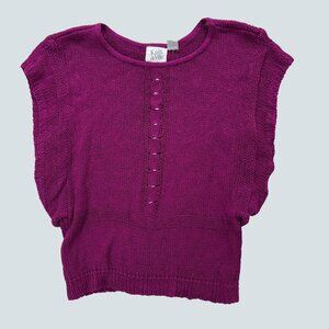 Knit de Ville Vintage 90s Silk Blend Sweater Short Sleeve Knit Top M